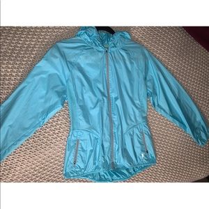 neon blue windbreaker